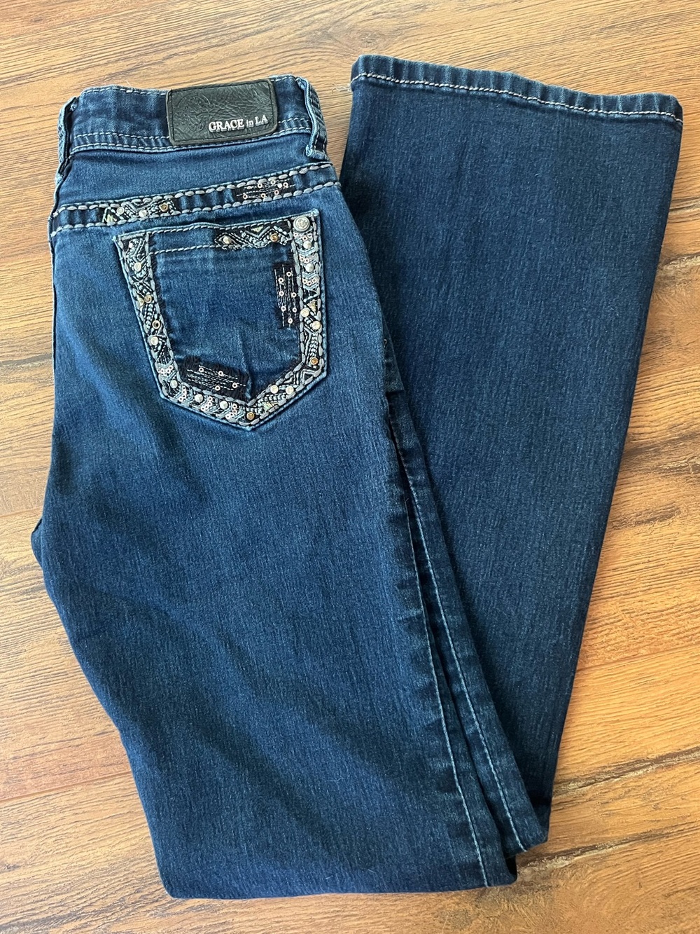 Grace in LA dark denim stretch jeans